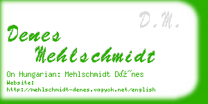 denes mehlschmidt business card